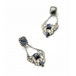 Blue Sodalite Pave Convertible Earrings